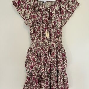 Patrons of Peace Burgundy and Cream Mini Dress